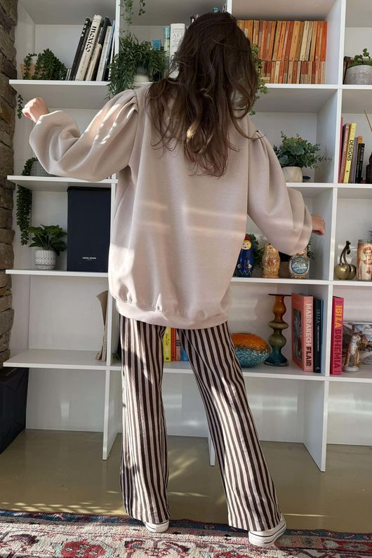 Nova Soft Tech Puff Sleeve Sweatshirt Latte - 